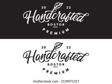 Logo de tipografía Modelo de Ilustración del Vector Boston a mano con un diseño elegante en color blanco negro bueno para cualquier industria