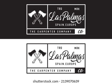 Typography Logo La Pal Mas Carpenter Vector Illustration Template With Black White Color Elegant Design Good For Any Industry