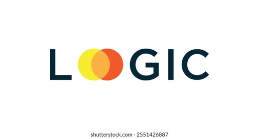 The typography logo of the letter O color transition in the name LOGIC