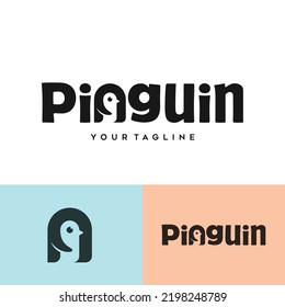 typography logo penguin design inspiration