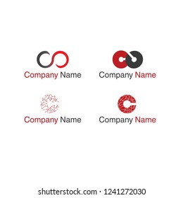 Typography logo template, letter: c c