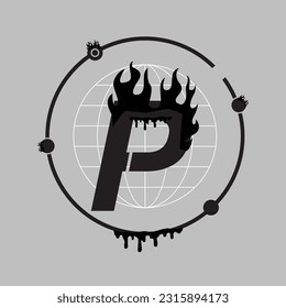 Logotipo de tipografía - Letra de cara tipo P