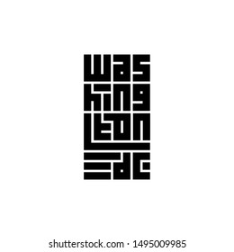 typography logo of Washington DC. Washington DC state 
, usa. Block code style.