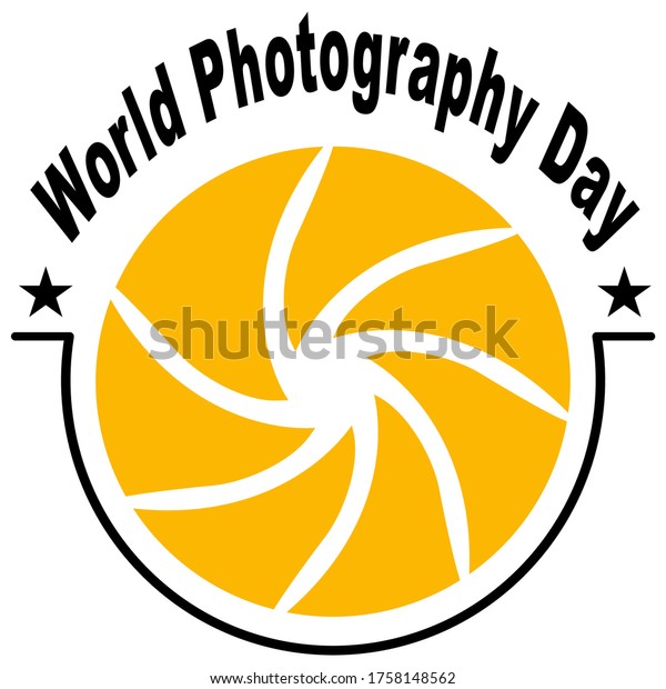 タイポグラフィーのロゴ 世界写真の日 ポスター バナー キャンペーン グリーティングカードに適しています ベクターイラスト のベクター画像素材 ロイヤリティフリー 1758148562