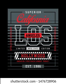 Typography Los Angeles, California, for t shirt design vector illustration,element college apparel product