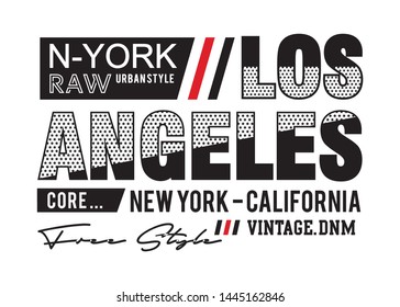 typography los angeles for print t shirt 