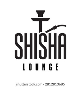 Typography lounge of hookah logo design vector