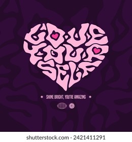 typography love yourself vector illustration for tshirt