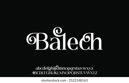 Typography luxury classic decorative wedding vintage retro concept letters font and number. Elegant alphabet lettering serif fonts. vector illustration
