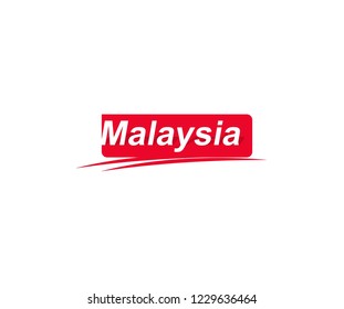 typography MALAYSIA isolated modern red label for tee graphic