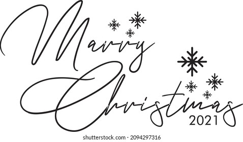 typography marry christmas for greeting