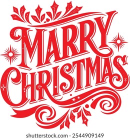 typography marry christmas t-shirt design