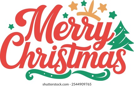 typography marry christmas t-shirt design