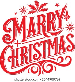 typography marry christmas t-shirt design