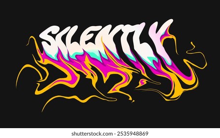 Tipografia Melting Font Vetor Design, e Design Gráfico Para Camiseta, Streetwear, estilo urbano, cartaz e adesivo