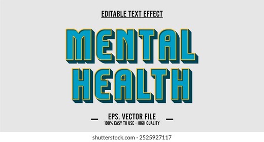 typography MENTAL HEALTH word art illustration, editable text effect