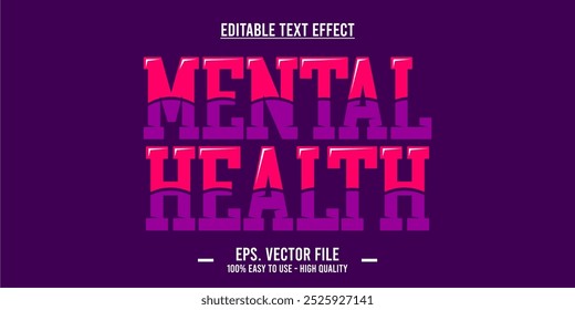 typography MENTAL HEALTH word art illustration, editable text effect