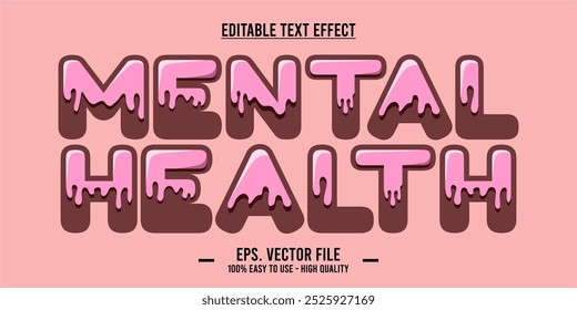 typography MENTAL HEALTH word art illustration, editable text effect