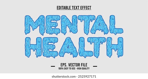 typography MENTAL HEALTH word art illustration, editable text effect