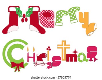 typography merry christmas