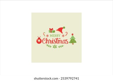 Typography Merry Christmas add some elements