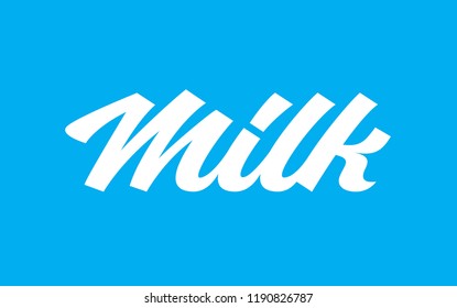 typography milk for logo label