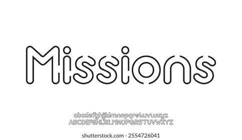 Typography minimal modern slim monogram fonts style. Vector illustration and tech line font. Abstract minimal modern alphabet font.
