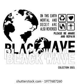 Typography Minimalism and Modern Simple Design, Black and White, Earth Commercial Use