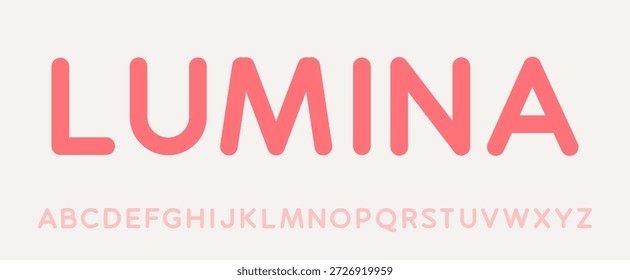 Typography modern rounded sans serif alphabet font design. Minimal branding identity concept geometric clean contemporary vector font