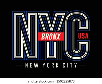 New York, Brooklyn typography for t-shirt. NYC, USA modern