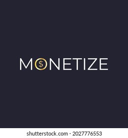 Typografie-Monetize. Einfach und modern. Kann für Logos oder Vorlagen verwendet werden.