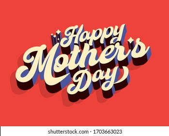 typography mother's day greetings design template vector/illustration