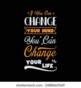 Typography motivational print ready t shirt design template