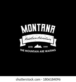 Diseño del logotipo de la aventura de montaña de la tipografía