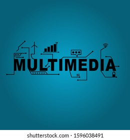 TYPOGRAPHY MULTIMEDIA BACKGROUND ILLUSTRATION TEMPLATE
