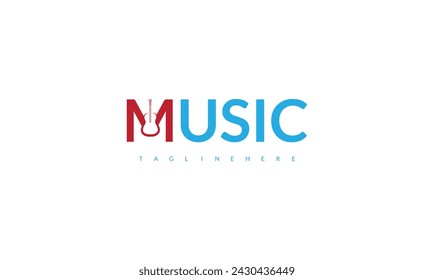 typography music with audio symboll logo design.