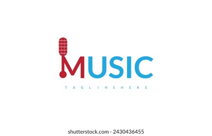 typography music with audio symboll logo design.