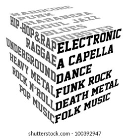 Typography with music genres