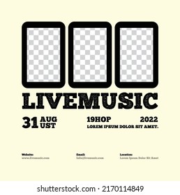 Typography Music poster in vector and simple form. Eps 10