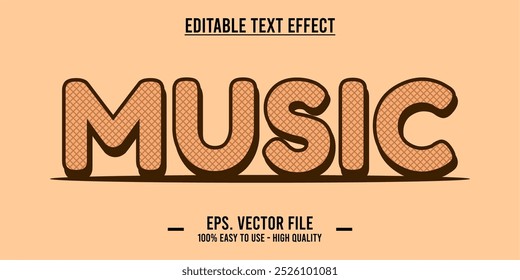typography MUSIC word art illustration, editable text effect, eps file format