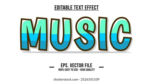typography MUSIC word art illustration, editable text effect, eps file format