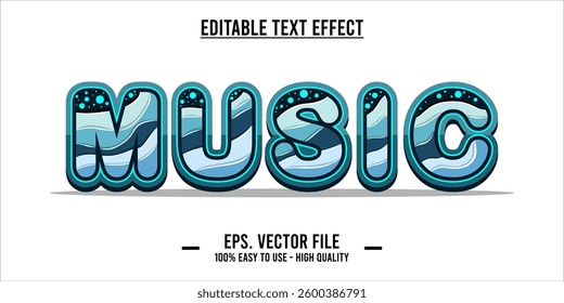 typography MUSIC word art illustration, editable text effect, eps file format