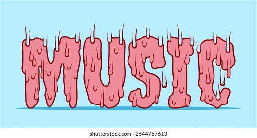 typography MUSIC word art illustration,  text effect style, eps file format