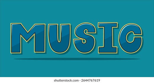 typography MUSIC word art illustration,  text effect style, eps file format