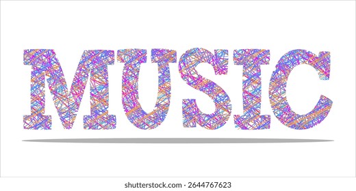 typography MUSIC word art illustration,  text effect style, eps file format
