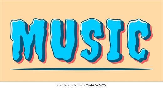 typography MUSIC word art illustration,  text effect style, eps file format