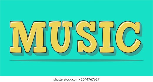 typography MUSIC word art illustration,  text effect style, eps file format