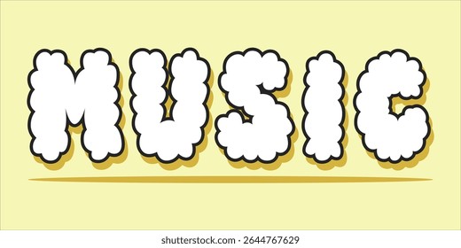 typography MUSIC word art illustration,  text effect style, eps file format