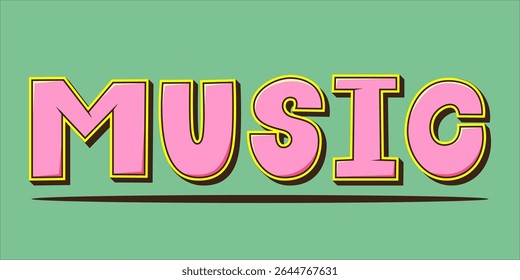 typography MUSIC word art illustration,  text effect style, eps file format