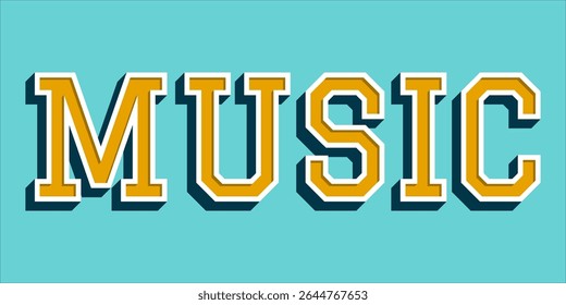 typography MUSIC word art illustration,  text effect style, eps file format